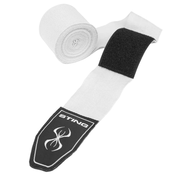 STING Hand Wraps & Accessories Sting 4.5m Elasticised Boxing Hand Wraps 2.0 - White