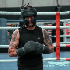 STING Head Guards Sting Viper X Gel Full Face Boxing Head Guard - Black/Grey
