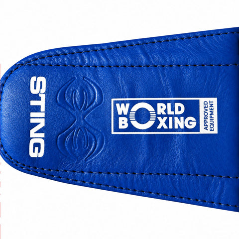 STING Head Guards Sting World Boxing Competition Approved Open Face Head Guard Blue