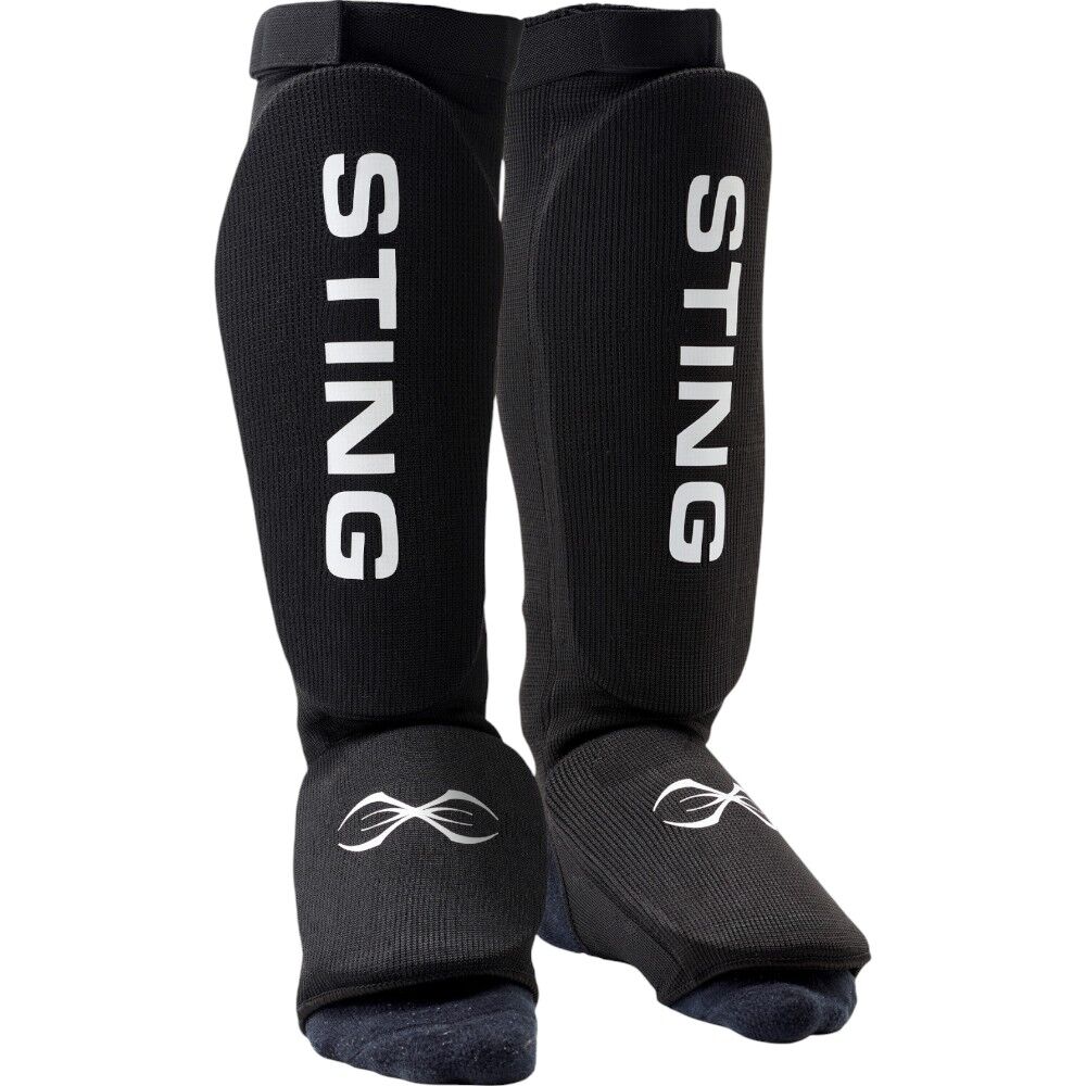 STING Shin Guards Sting Armalite Slip On Shin & Foot Protector - Black/White