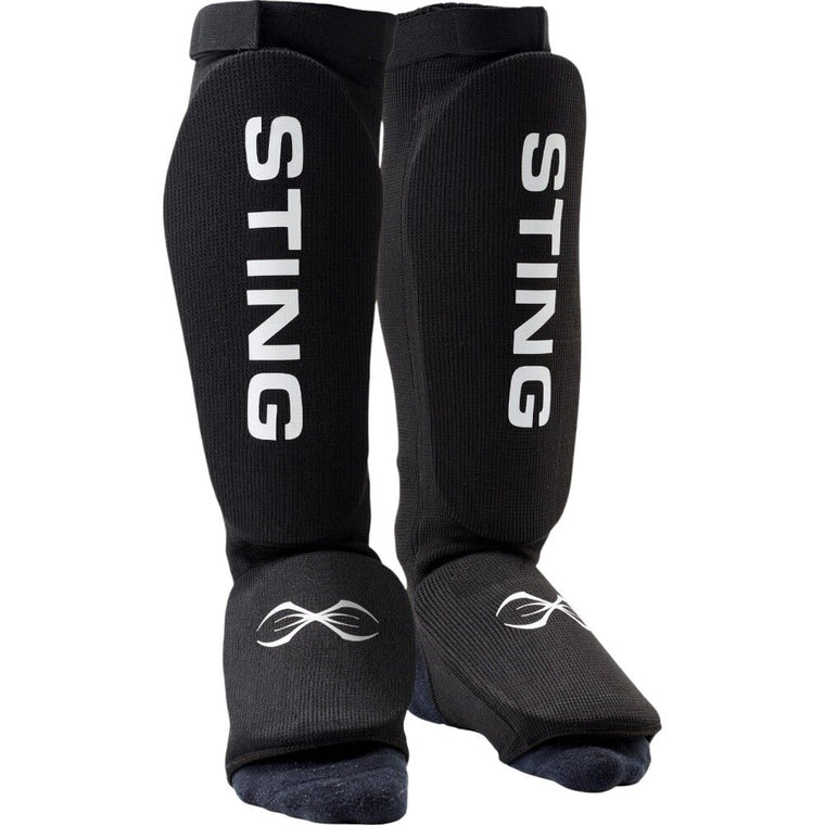 Sting Armalite Slip On Shin & Foot Protector - Black/White