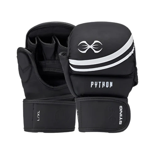STING Sting Python MMA Sparring Gloves + Shinguards Combo - Black