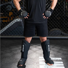 STING Sting Python MMA Sparring Gloves + Shinguards Combo - Black