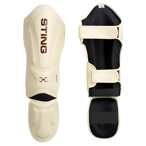 STING Sting Taipan MMA Sparring Gloves + Shinguards Combo - Beige