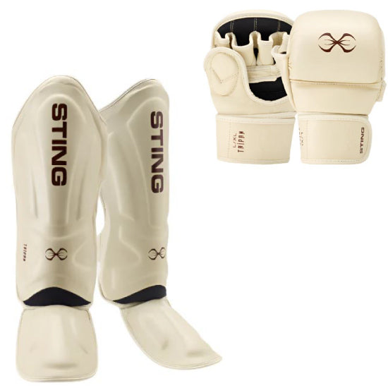 Sting Taipan MMA Sparring Gloves + Shinguards Combo - Beige