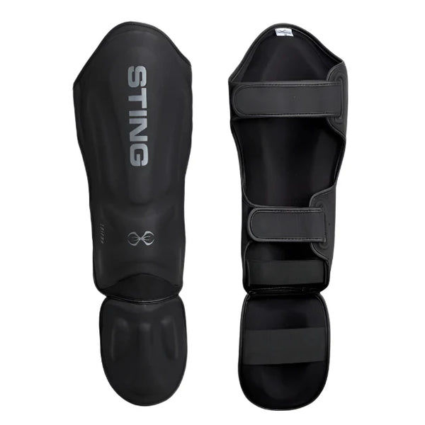 STING Sting Taipan MMA Sparring Gloves + Shinguards Combo - Black