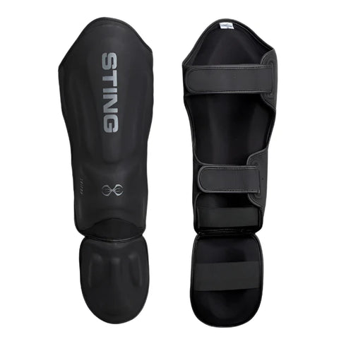 STING Sting Taipan MMA Sparring Gloves + Shinguards Combo - Black