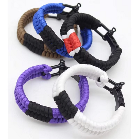 The Fight Factory Novelties Black BJJ Braided Belt Ranked Bracelet