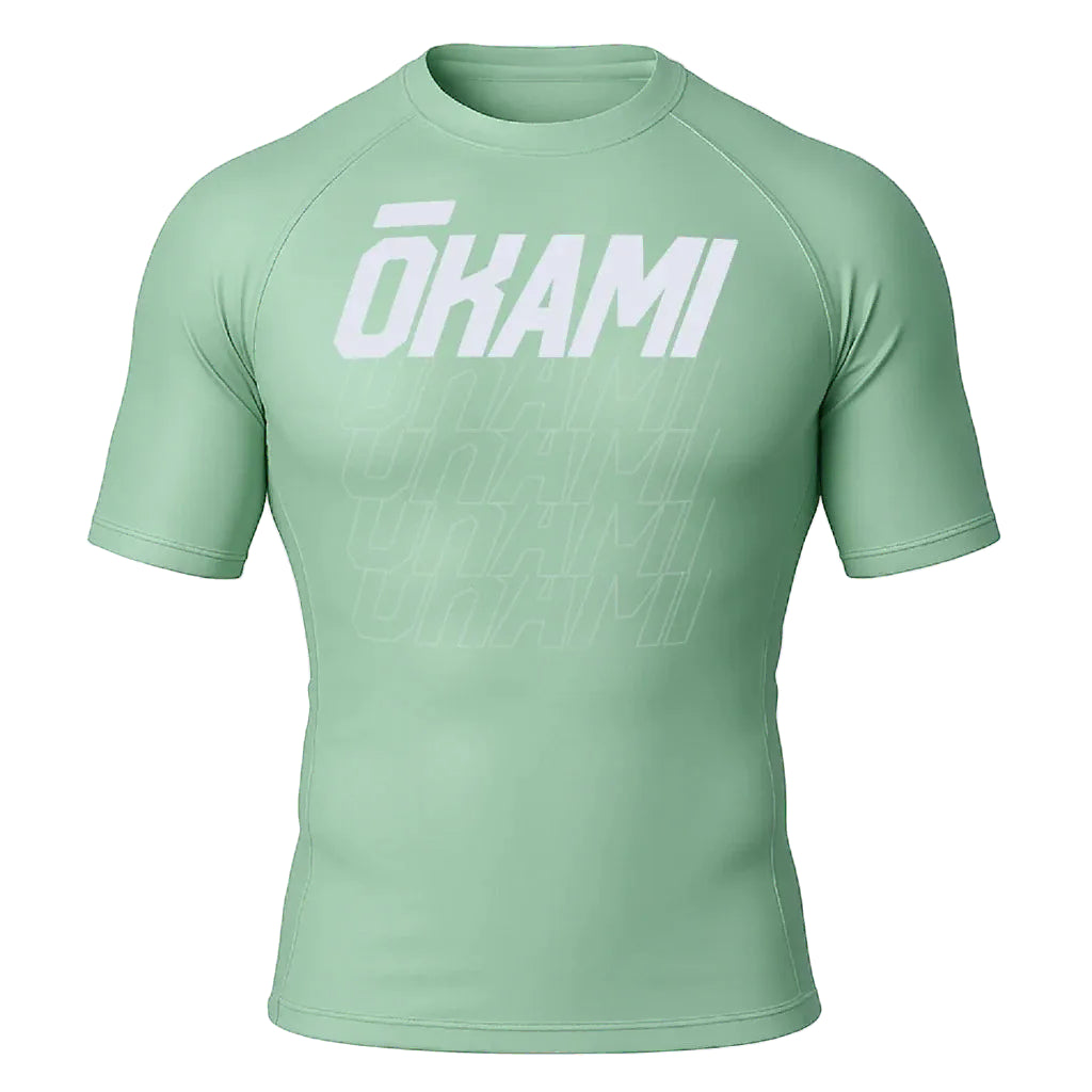 The Fight Factory Shortsleeve Rash Guard OKAMI Rashguard Logo Mint