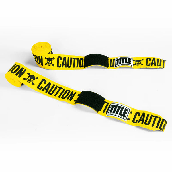 Title Boxing Hand Wraps & Accessories Title Caution Skull Cross Bones Boxing Handwraps