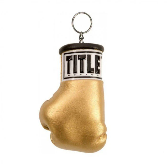 Title Excel Boxing Glove Keyring - Gold