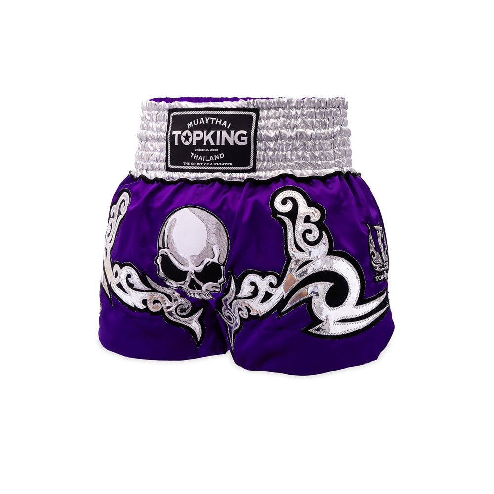 Top King Muay Thai Shorts Top King Purple Death Skull Muay Thai Shorts