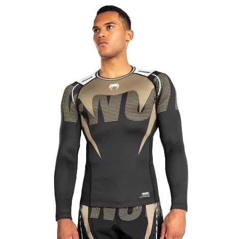 Venum Adrenaline Long Sleeve Rashguard - Black/Sand