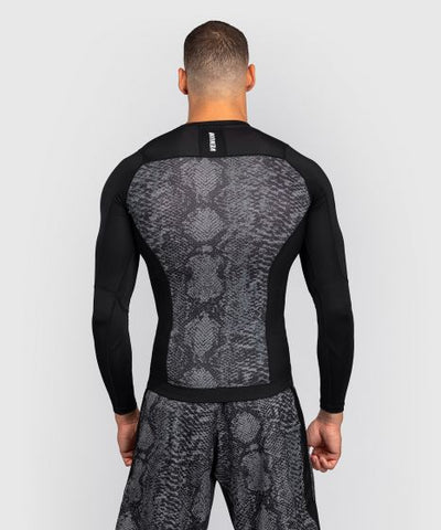Venum Longsleeve Rash Guard Venum G-Fit Scales Long Sleeve Rashguard - Black/ Charcoal Grey