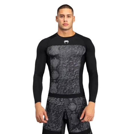 Venum G-Fit Scales Long Sleeve Rashguard - Black/ Charcoal Grey