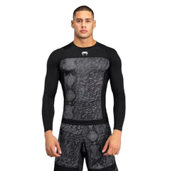 Venum Longsleeve Rash Guard Venum G-Fit Scales Long Sleeve Rashguard - Black/ Charcoal Grey