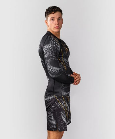 Venum Longsleeve Rash Guard Venum Matupa Long Sleeve Rashguard - Black/Grey/Gold