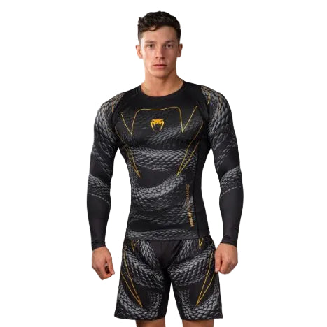 Venum Matupa Long Sleeve Rashguard - Black/Grey/Gold