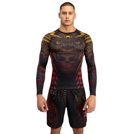 Venum Quetzal Fury Long Sleeve Rashguard - Black/Fury Red/ Tangerine