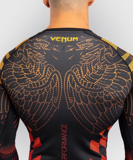 Venum Longsleeve Rash Guard Venum Quetzal Fury Long Sleeve Rashguard - Black/Fury Red/ Tangerine