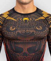 Venum Longsleeve Rash Guard Venum Quetzal Fury Long Sleeve Rashguard - Black/Fury Red/ Tangerine