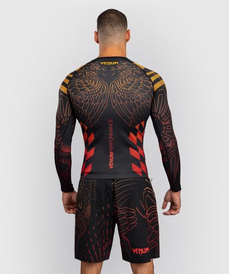 Venum Longsleeve Rash Guard Venum Quetzal Fury Long Sleeve Rashguard - Black/Fury Red/ Tangerine
