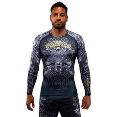 Venum Longsleeve Rash Guard Venum Wolf Atak Long Sleeve Rashguard - Black/Grey