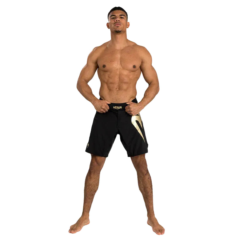 Venum MMA Shorts Venum Light 5.0 Black White Fight Shorts - Black/Gold