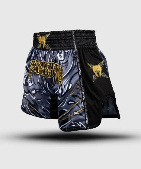 Venum Muay Thai Shorts Venum Wolf Atak Muay Thai Shorts Black/Grey/Gold