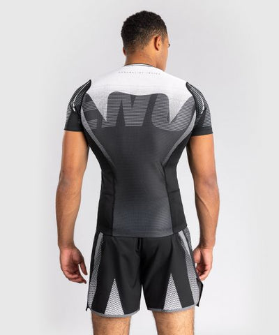 Venum Shortsleeve Rash Guard Venum Adrenaline Short Sleeve Rashguard - Black/Silver Grey