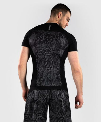 Venum Shortsleeve Rash Guard Venum G-Fit Scales Short Sleeve Rashguard - Black/ Charcoal Grey