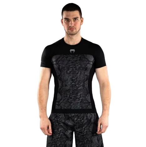 Venum G-Fit Scales Short Sleeve Rashguard - Black/ Charcoal Grey