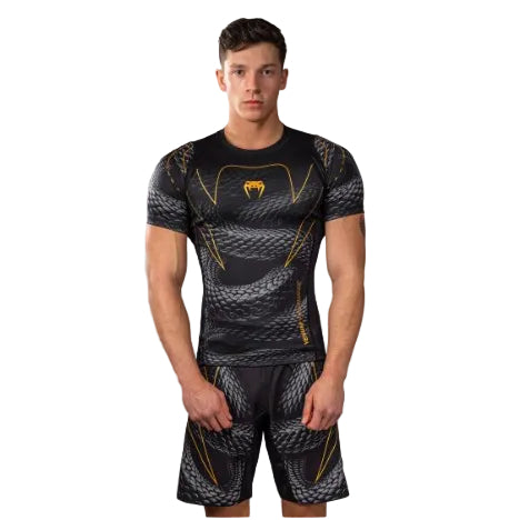 Venum Matupa Short Sleeve Rashguard - Black/Grey/Gold