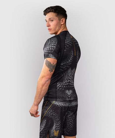 Venum Shortsleeve Rash Guard Venum Matupa Short Sleeve Rashguard - Black/Grey/Gold
