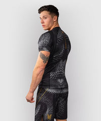 Venum Shortsleeve Rash Guard Venum Matupa Short Sleeve Rashguard - Black/Grey/Gold