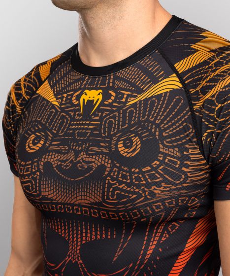 Venum Shortsleeve Rash Guard Venum Quetzal Fury Short Sleeve Rashguard - Black/Fury Red/ Tangerine