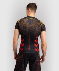 Venum Shortsleeve Rash Guard Venum Quetzal Fury Short Sleeve Rashguard - Black/Fury Red/ Tangerine
