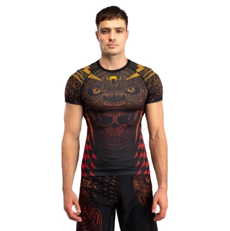 Venum Quetzal Fury Short Sleeve Rashguard - Black/Fury Red/ Tangerine