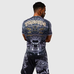 Venum Shortsleeve Rash Guard Venum Wolf Atak Short Sleeve Rashguard - Black/Grey