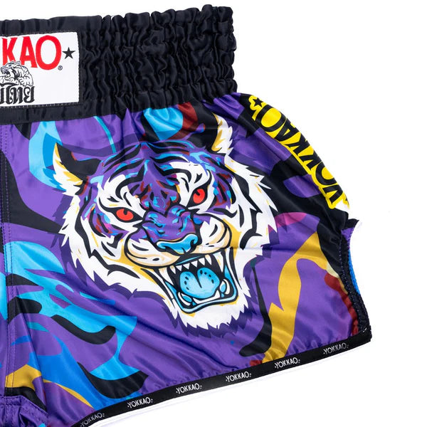 Yokkao Muay Thai Shorts Yokkao Angry Tiger Muay Thai Shorts Purple