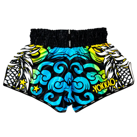The Fight Factory Muay Thai Shorts Yokkao Power Muay Thai Shorts Black