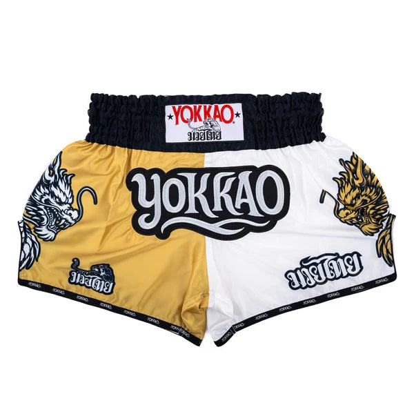 Yokkao Muay Thai Shorts Yokkao Golden Dragon Muay Thai Shorts White/Gold