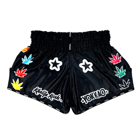 The Fight Factory Muay Thai Shorts Yokkao Power Muay Thai Shorts Black