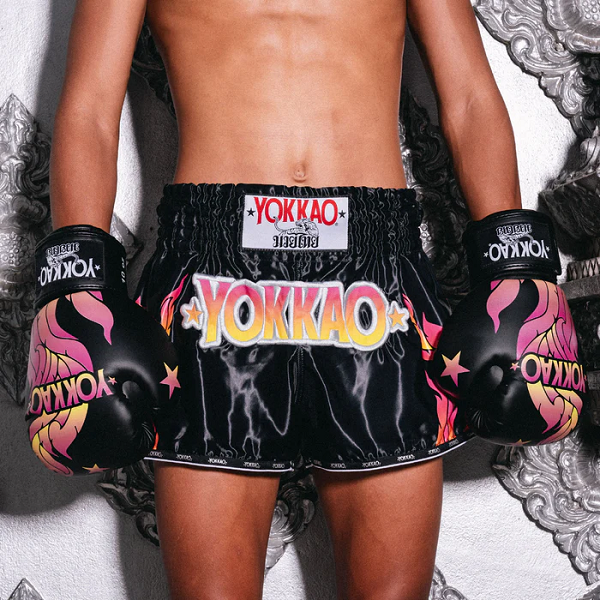 Yokkao Muay Thai Shorts Yokkao The Flame Muay Thai Shorts Black