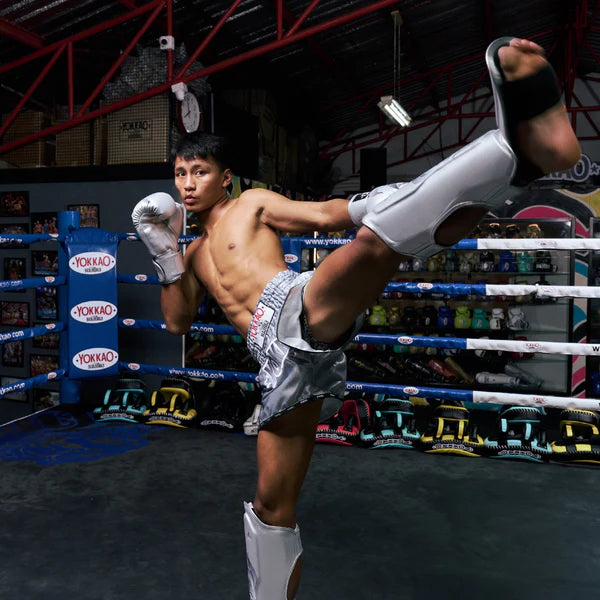 Yokkao Muay Thai Shorts Yokkao The Flame Muay Thai Shorts Silver