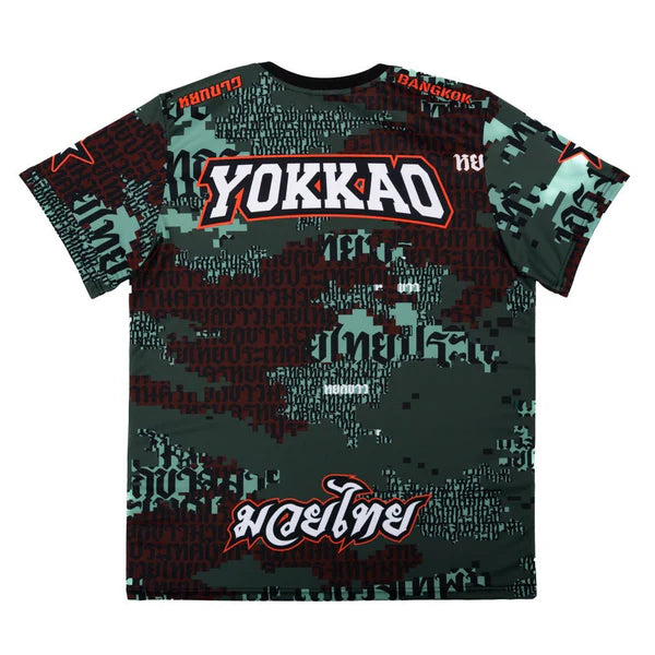 Yokkao Muay Thai T Shirts Yokkao Thai Forest Camo Workout T-shirts