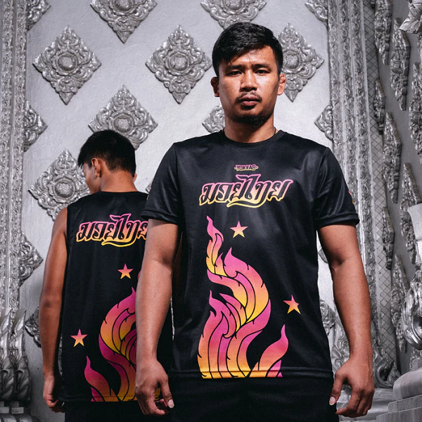 Yokkao Muay Thai T Shirts Yokkao The Flame Workout T-Shirts Black