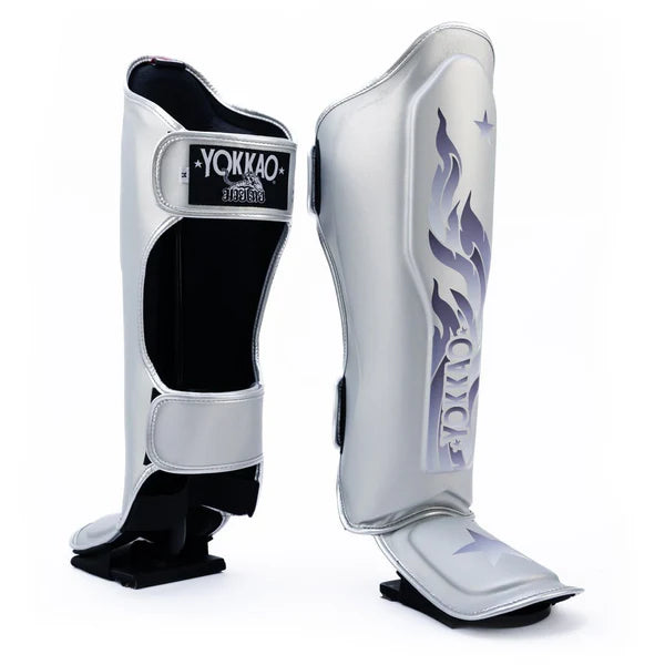 Yokkao Shin Guards Yokkao The Flame Shin Guards Silver