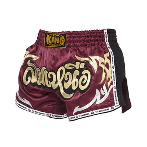 Top King Retro Muay Thai Shorts Red - The Fight Factory