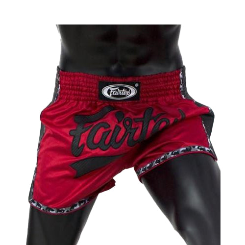 Fairtex Slim Cut Muay Thai Shorts Red/Black BS1703 - The Fight Factory